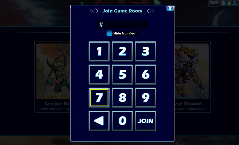 Type room number